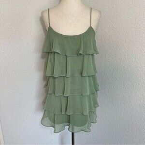 Candie's Chiffon Spaghetti Strap Tiered Dressy Party Blouse Top SZ M